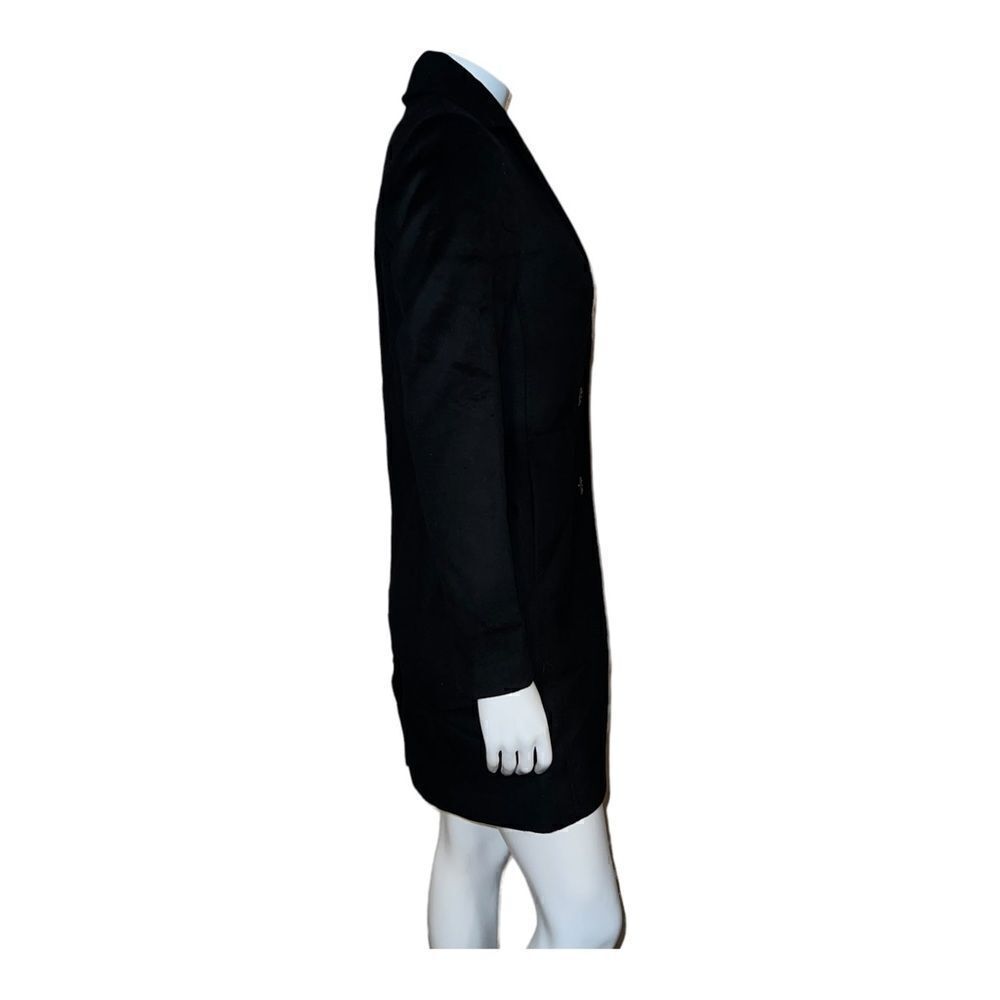 Calvin Klein Women's Single-Breasted Button Coat Wool Cashmere Blend Black 2 NWT - Picture 5 of 9
